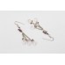 Earrings Silver 925 Sterling Dangle Drop Women's Rose Quartz Garnet Stone B240